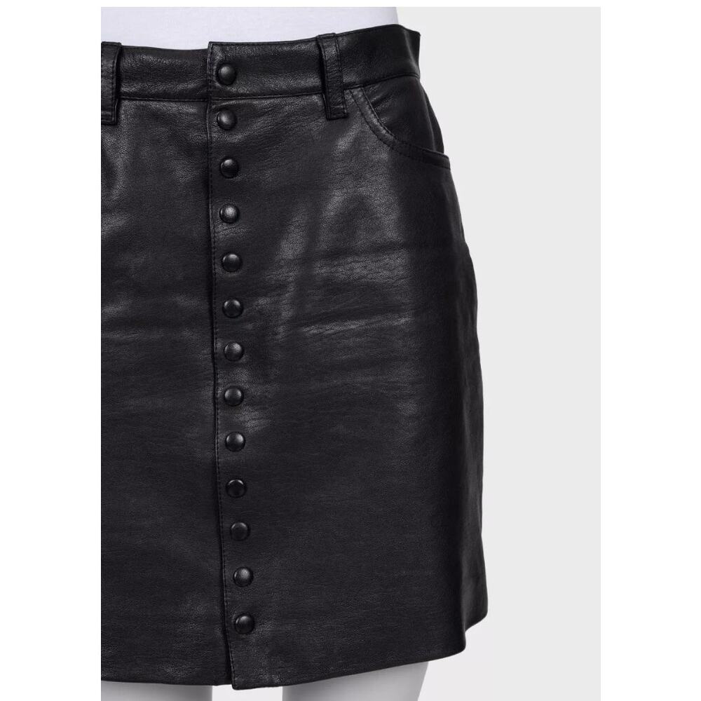 NWOT Saint Laurent Black Leather Skirt Sz.38/M - Picture 4 of 7